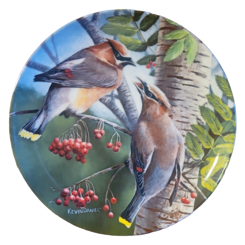 Vtg 87 The Cedar Waxwing Kevin Daniel 10th Issue Knowles China Plate Berries